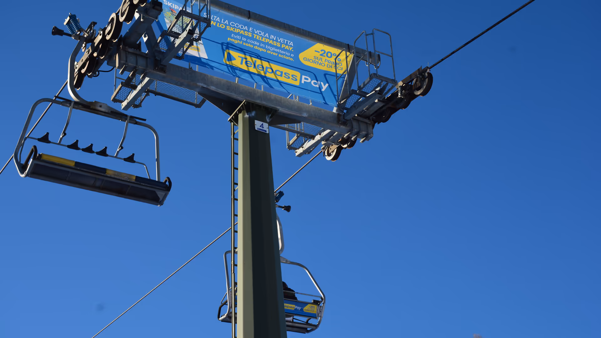 Decoration of chairlift pylon in Cortina (ISTA Ski Area)