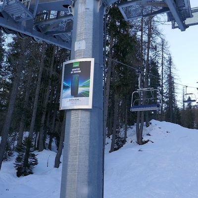 Lift tower decoration in Cortina (Faloria Ski Area).