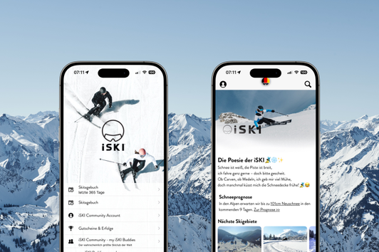 Pagina iniziale e dell'account dell'App iSki