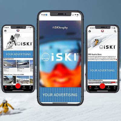 Digital advertising banners on the iSki app