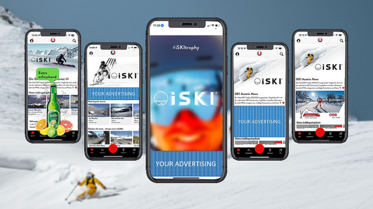 Banner pubblicitari digitali sull'app iSki