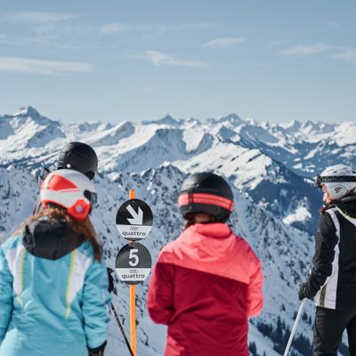 Pistenmarkierung auf dem Nebelhorn in Deutschland