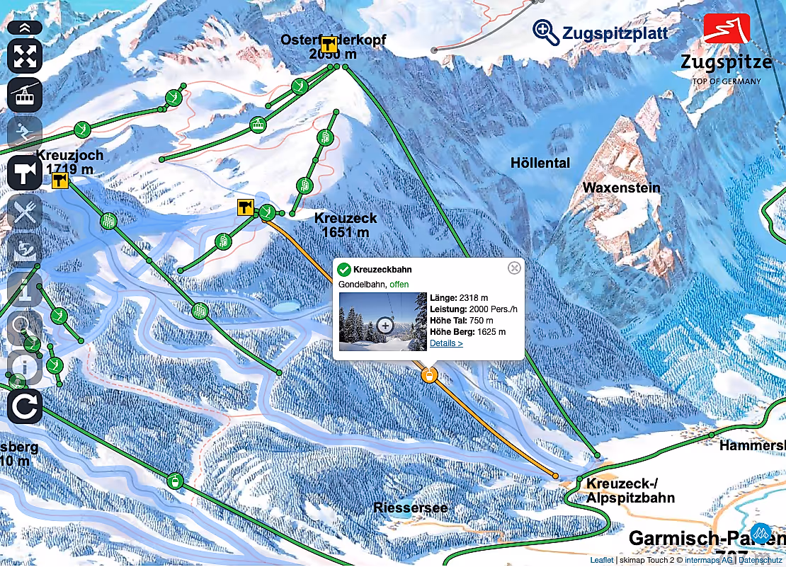 Mappa interattiva di Garmisch