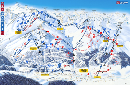 Mappa dell'area sciistica di Sölden