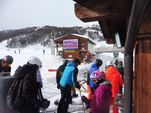 Schermo a LED presso l'area sciistica di San Rocco a Livigno